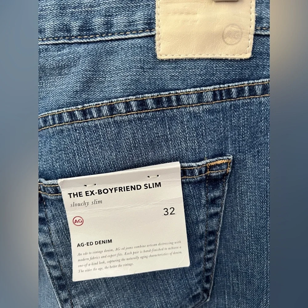AG Denim Slouchy Slim Fit Ex-Boyfriend Slim in Size 32R New - Picture 4 of 8